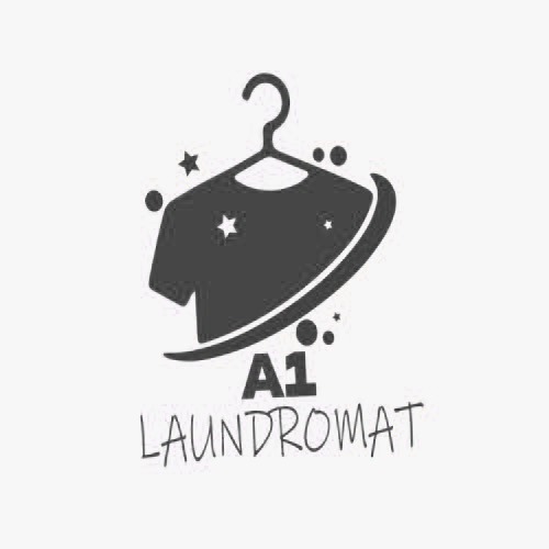 a1 laundromat black and white logo